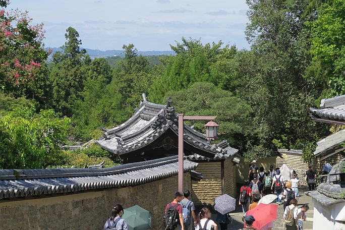 図３：東大寺。法華堂から、講堂跡と戒壇堂へ向かうところです。