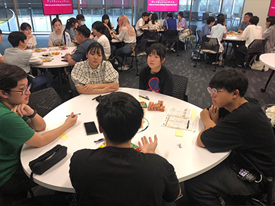 (11)NTU(南洋工科大学)の学生との英語での交流風景